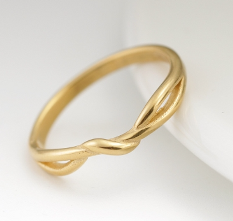 Titanium Steel 24K Gold Plated Simple Style Plating Geometric Rings