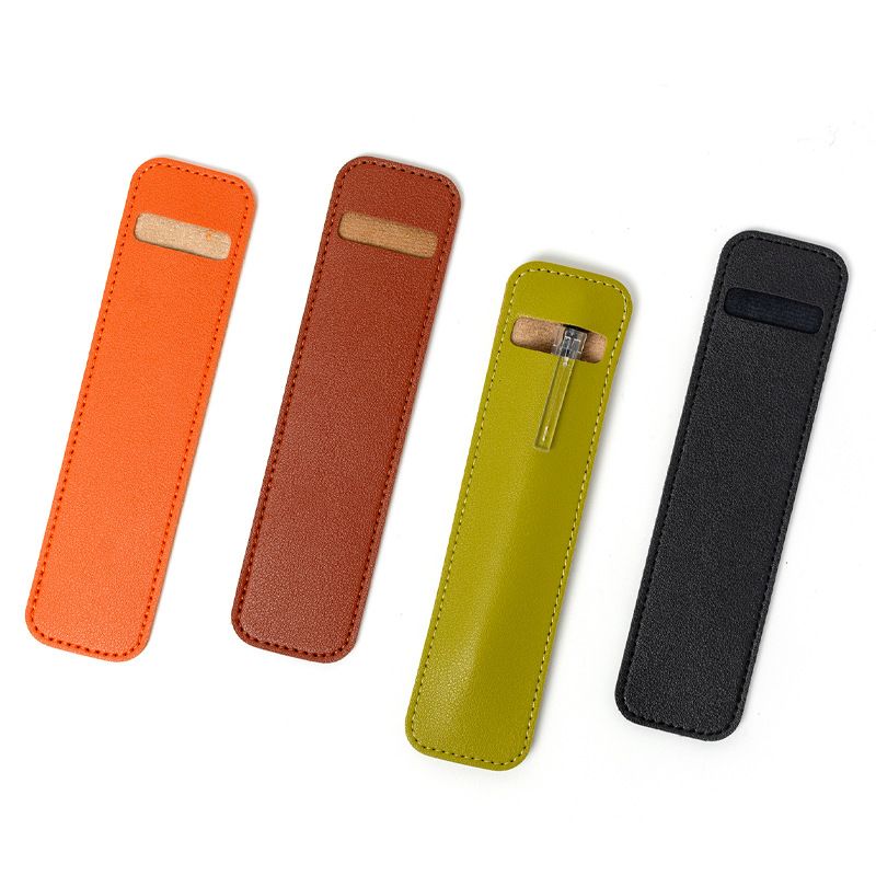 Solid Color Pu Learning Simple Style Pencil Case