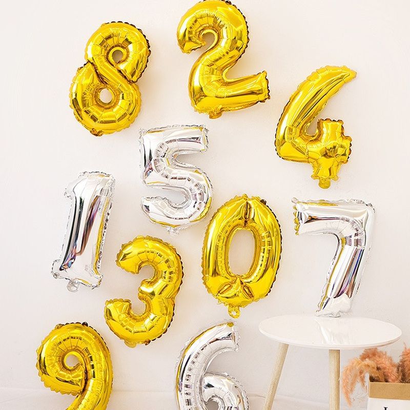 Simple Style Number Aluminum Film Party Festival Balloons