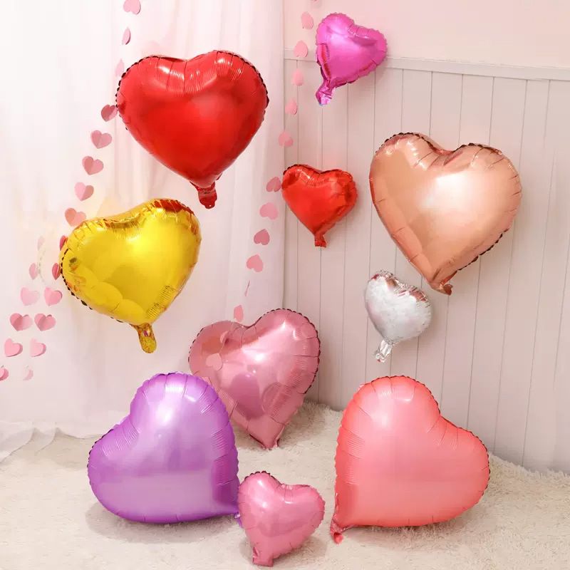 Sweet Simple Style Heart Shape Aluminum Film Party Festival Balloons