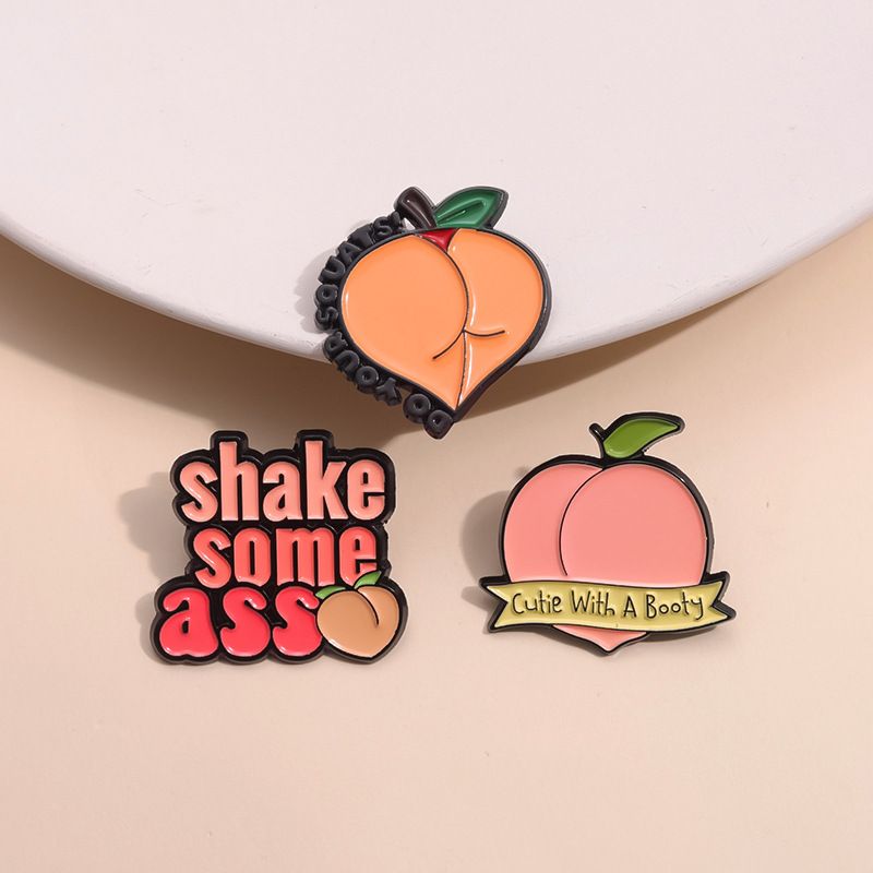 Cartoon Style Cute Cowboy Style Letter Fruit Alloy Stamping Stoving Varnish Plating Unisex Brooches