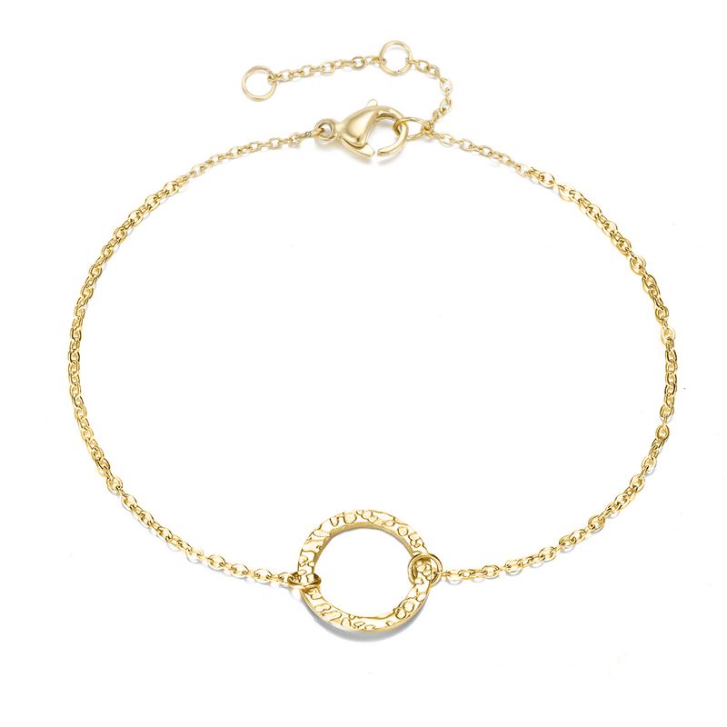 Simple Style Circle 304 Stainless Steel 14K Gold Plated Bracelets In Bulk