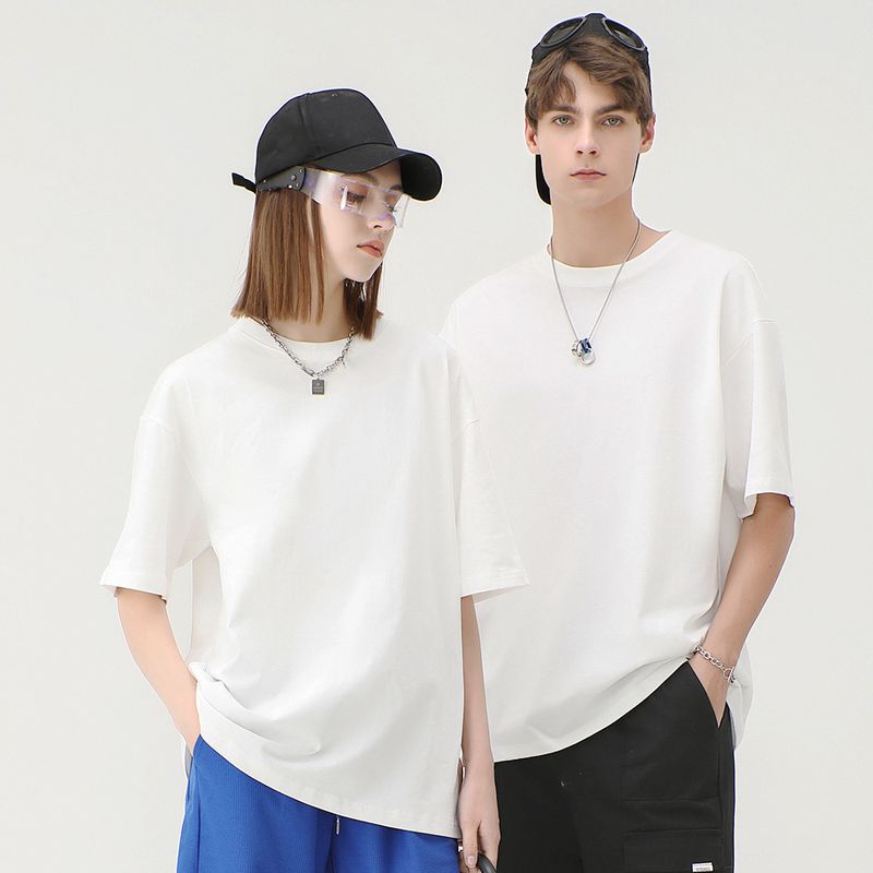 Men's Solid Color Simple Style Round Neck Short Sleeve Loose Men's T-shirt