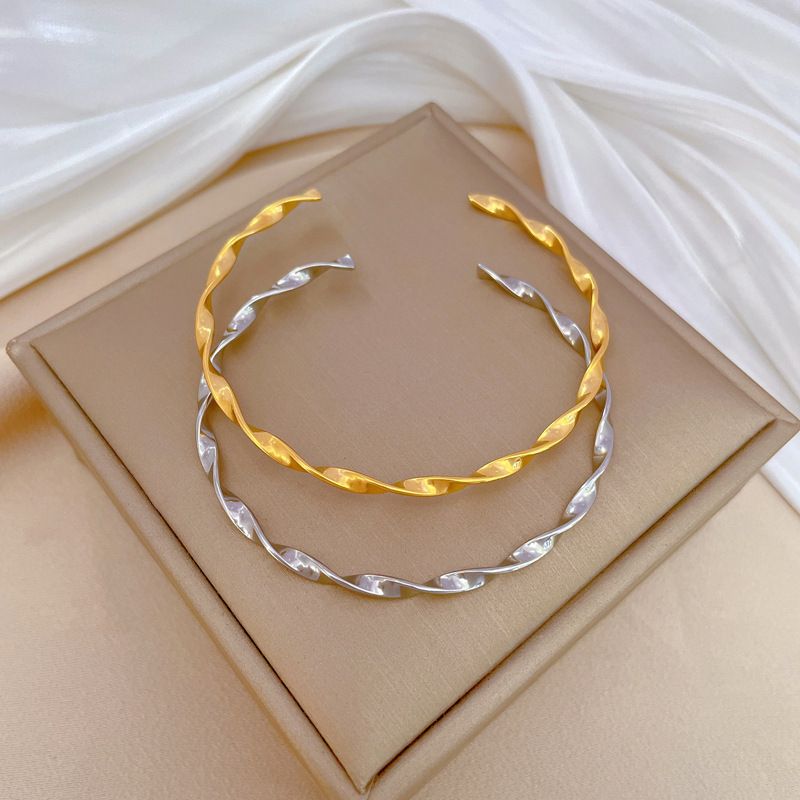 IG Style Simple Style Classic Style Solid Color Titanium Steel Bangle In Bulk