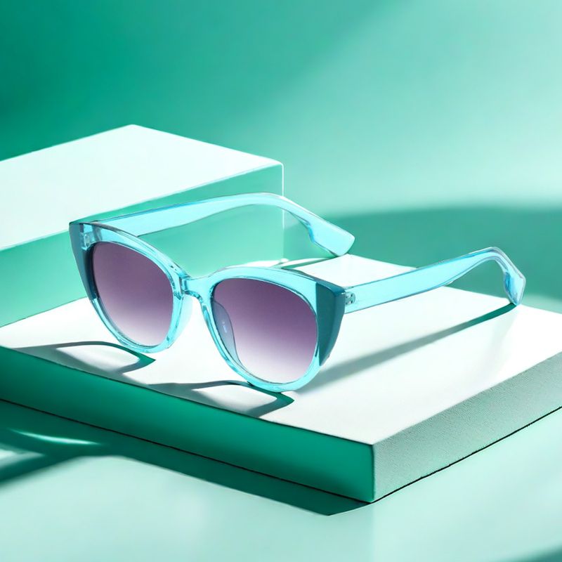 IG Style Elegant Simple Style Gradient Color Pc Cat Eye Full Frame Women's Sunglasses