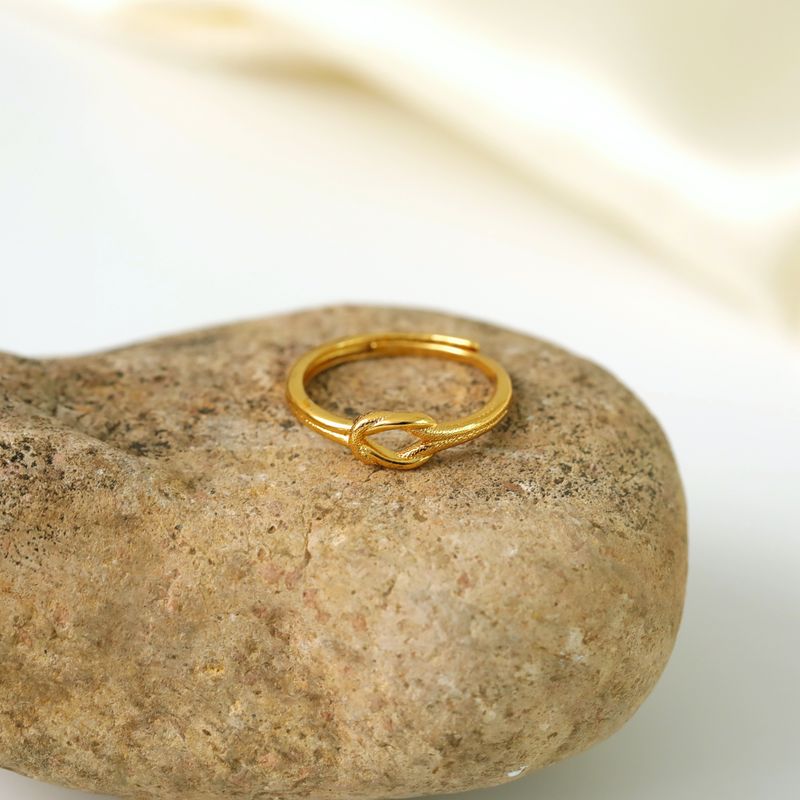 Kupfer 18 Karat Vergoldet Lässig Einfacher Stil Überzug Einfarbig Ringe