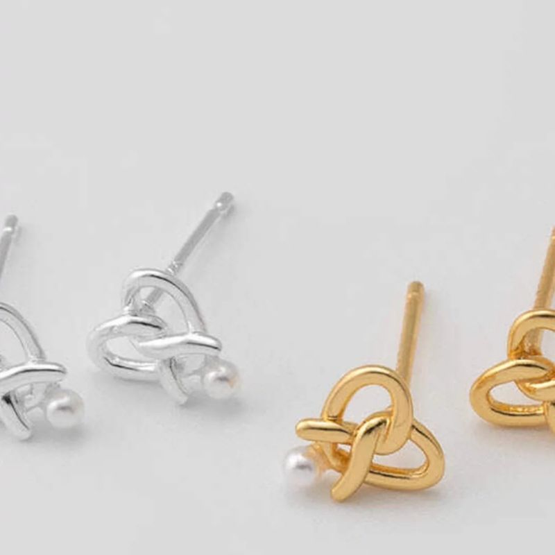 1 Pair Simple Style Heart Shape Inlay Sterling Silver Pearl Ear Studs