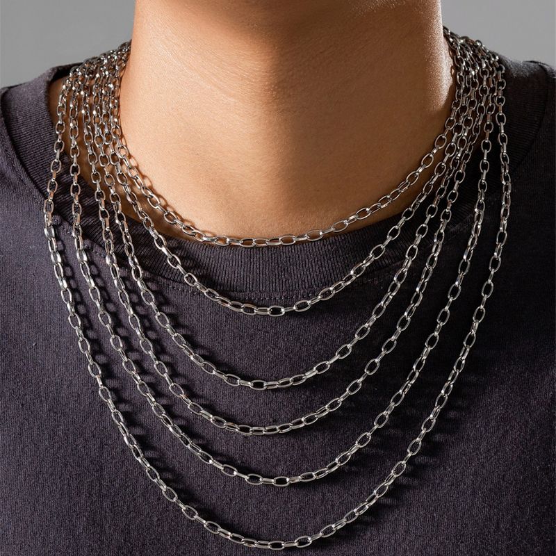 Basic Einfacher Stil Klassischer Stil Geometrisch Einfarbig Edelstahl 304 Männer Halskette