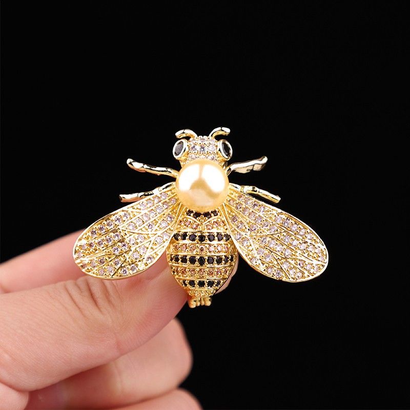 Simple Style Classic Style Bee Alloy Inlay Rhinestones Women's Brooches