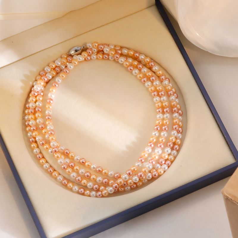 Casual Elegant Geometric Imitation Pearl Copper Plating Women's Necklace