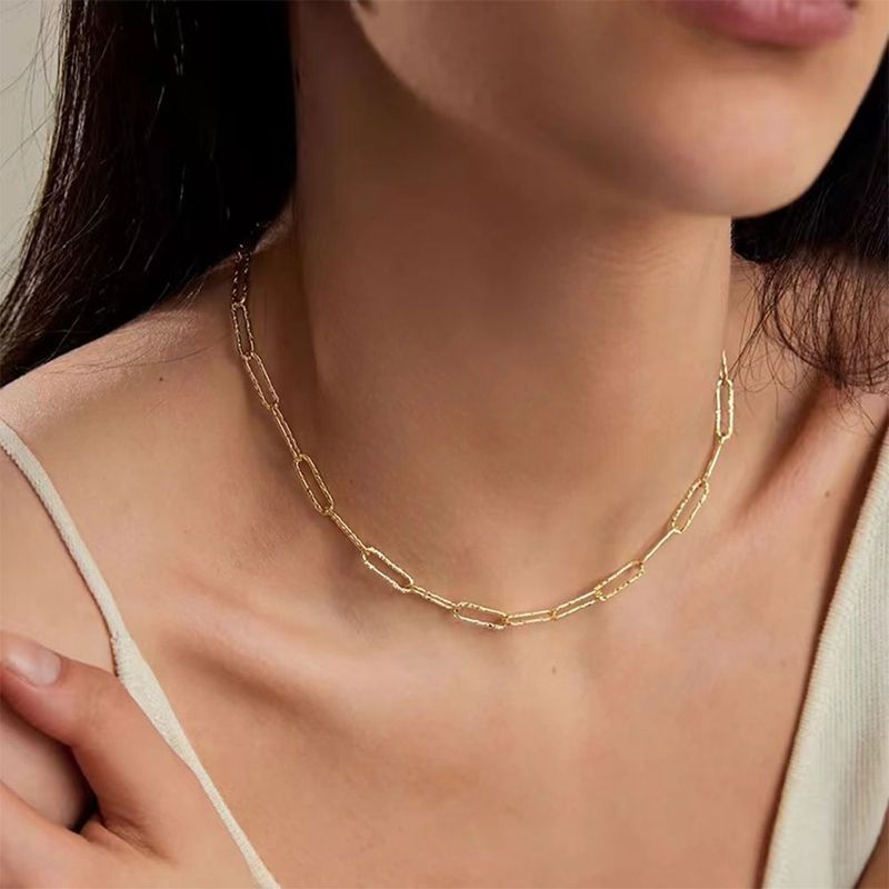 Titan Stahl Vergoldet Lässig Einfacher Stil Klassischer Stil Geometrisch Halsband
