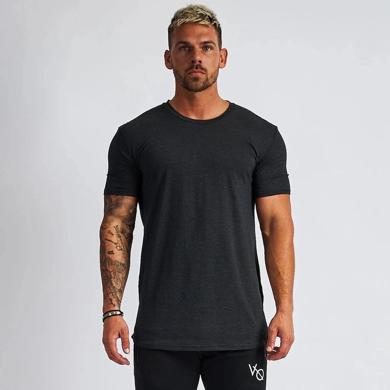 Hommes Couleur Unie Style Simple Col Rond Manche Courte Svelte T-shirt Homme