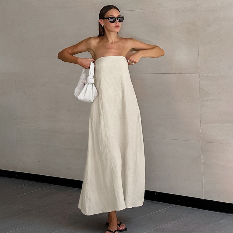 Mujeres Vestidos De Columpio Vacaciones Sin Cuello Cremallera Sin Mangas Color Sólido Vestido A Media Pierna Exterior A Diario Playa