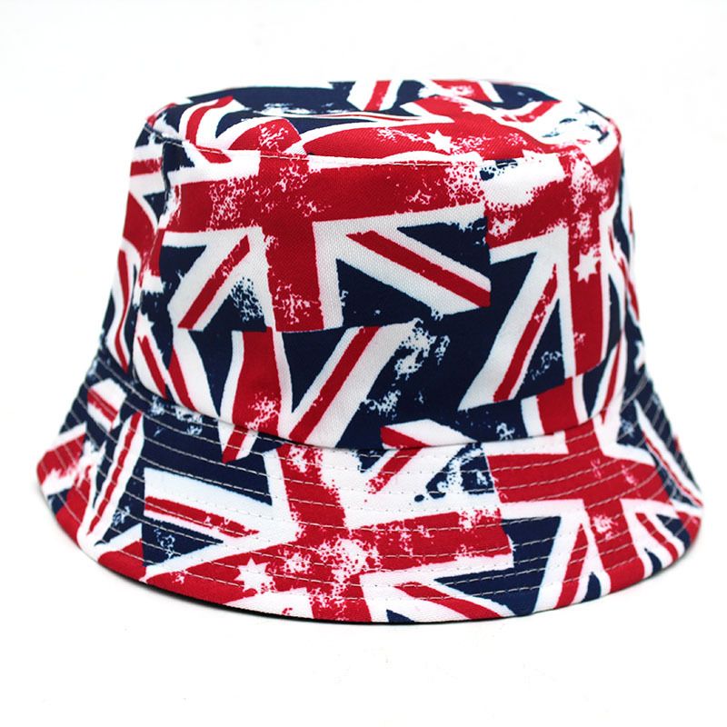 Unisex Casual British Style National Flag Wide Eaves Bucket Hat