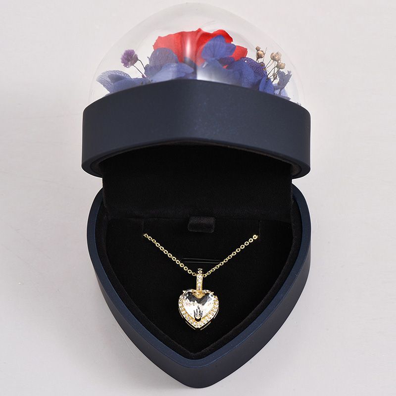 Wholesale Basic Modern Style Classic Style Heart Shape Copper Plating Inlay Zircon Pendant Necklace