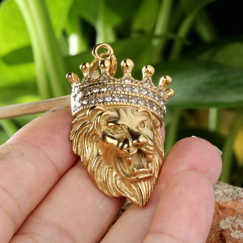 1 Piece 316 Stainless Steel  18K Gold Plated Lion Polished Pendant