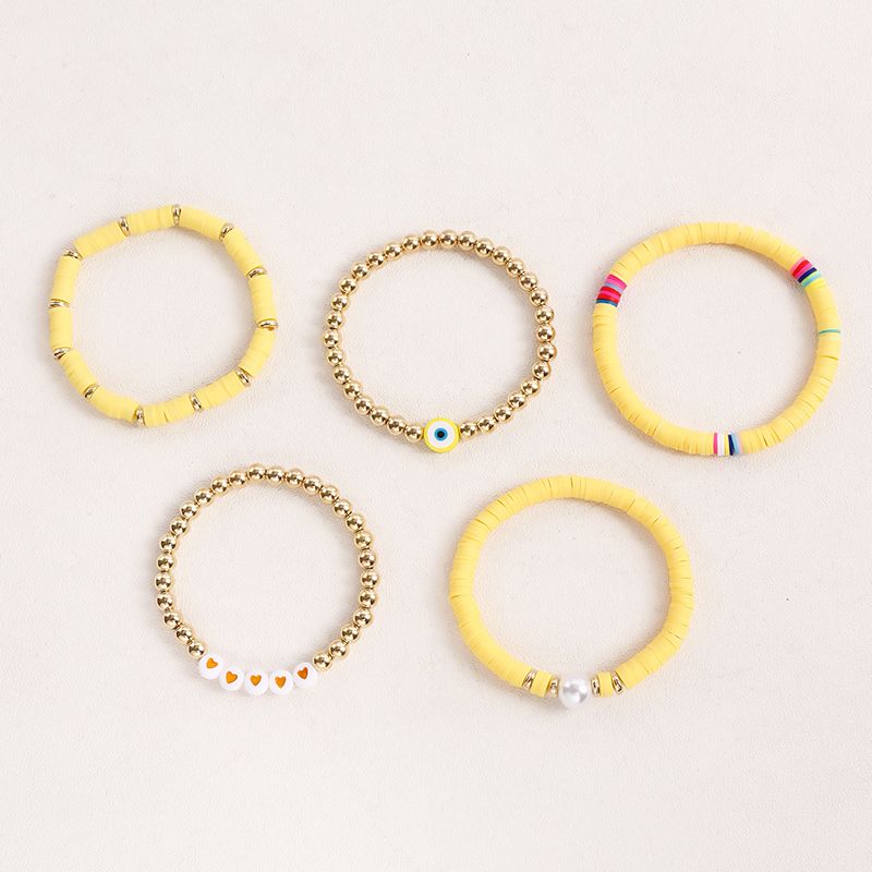 Wholesale Jewelry Basic Simple Style Classic Style Geometric Soft Clay Beaded Bracelets