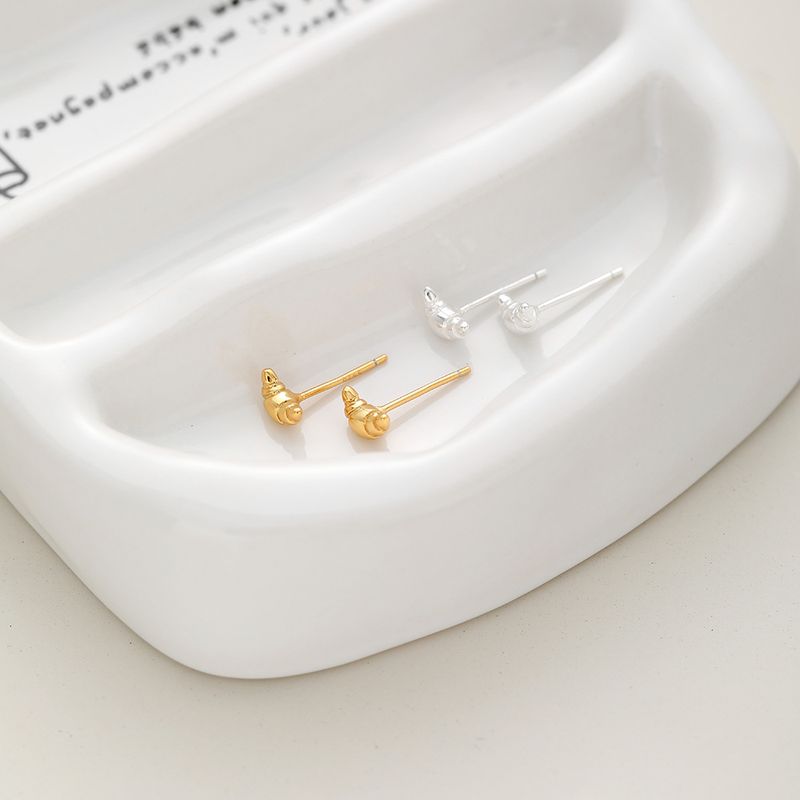 1 Pair Romantic Simple Style Geometric Sterling Silver Ear Studs