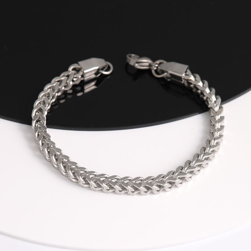 304 Stainless Steel Hip-Hop Modern Style Classic Style Polishing Geometric Solid Color Bracelets