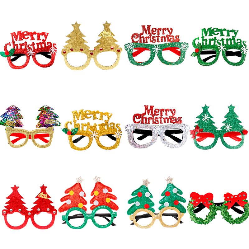 Christmas Cartoon Style Cute Modern Style Christmas Hat Christmas Tree Letter Plastic Christmas Carnival