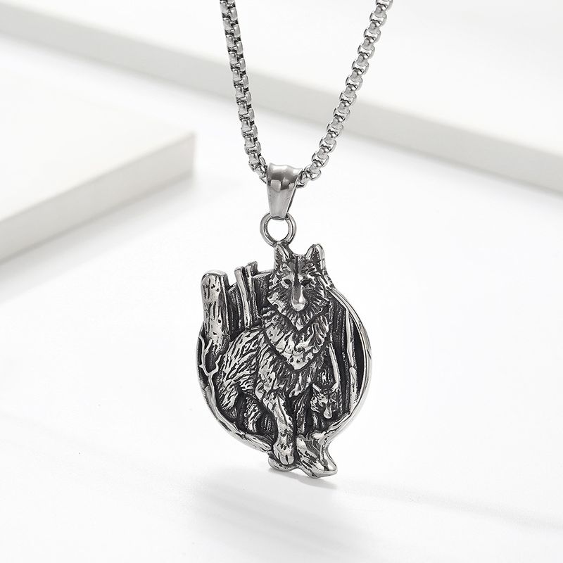 IG Style Gothic Cool Style Wolf 304 Stainless Steel Unisex Pendant Necklace