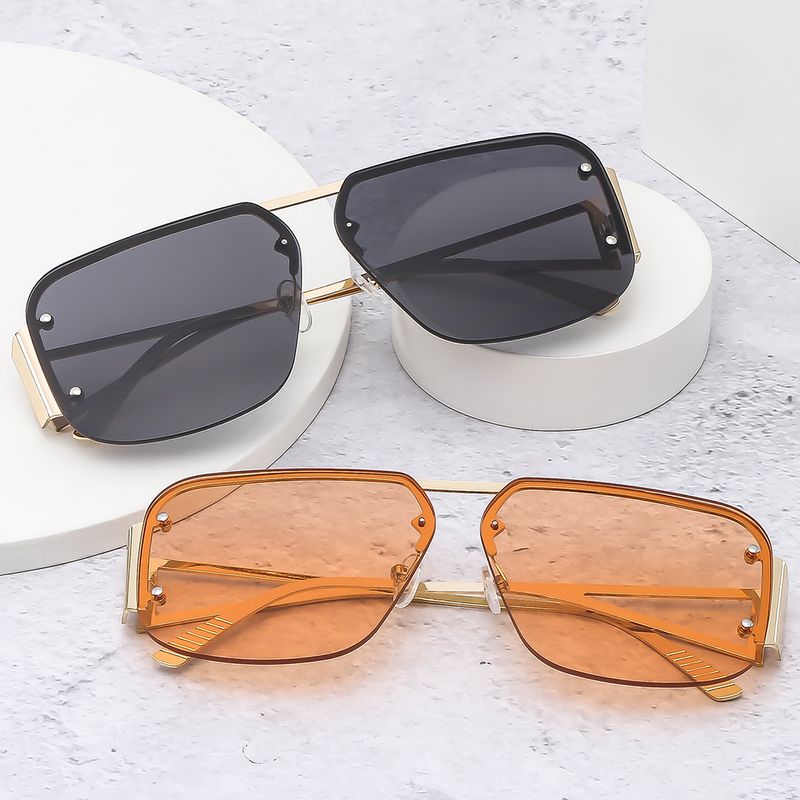 Glam Einfacher Stil Farbblock Pc Quadrat Halbbild Sonnenbrille Der Frauen