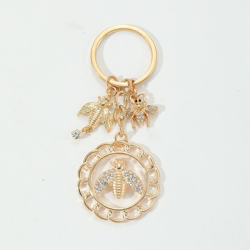 Simple Style Owl Bee Alloy Inlay Rhinestones Pearl Bag Pendant Keychain