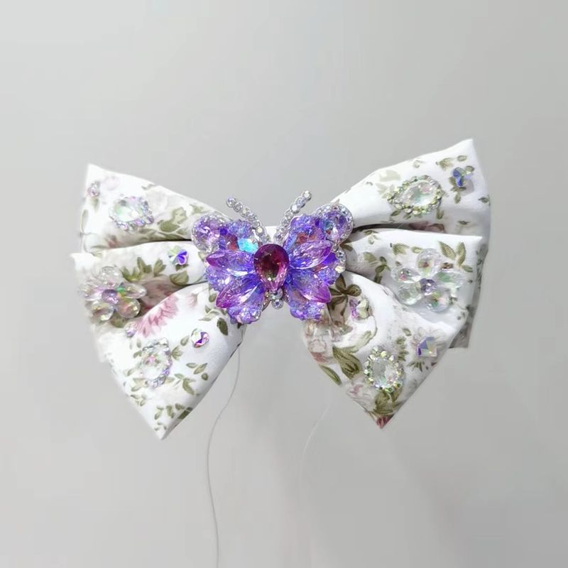Women's Simple Style Bow Knot Artificial Crystal Cloth Artificial Gemstones Hair Clip