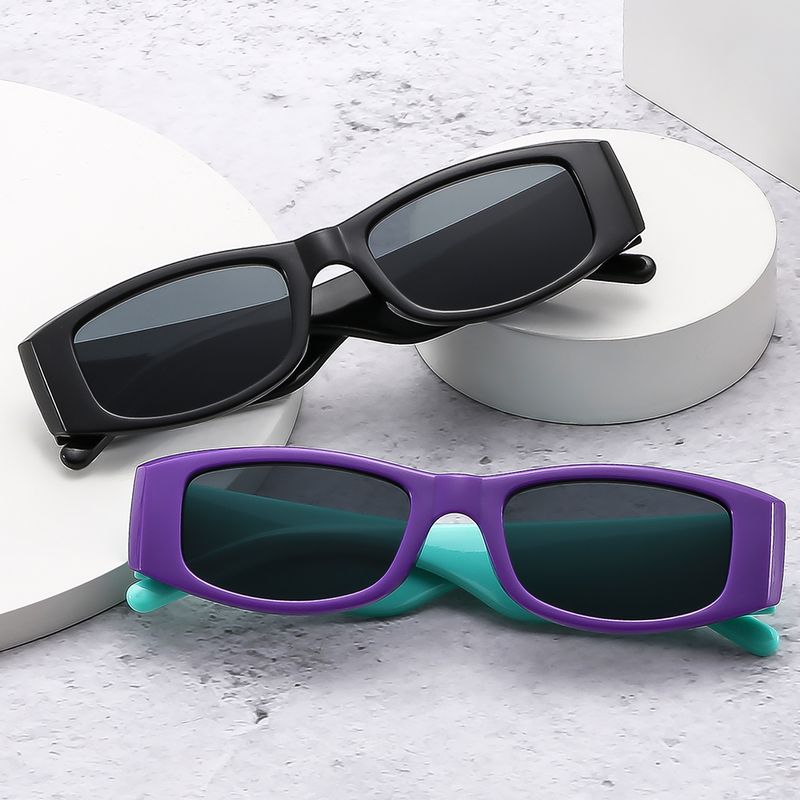 Casual Letter Color Block Ac Square Full Frame Kids Sunglasses