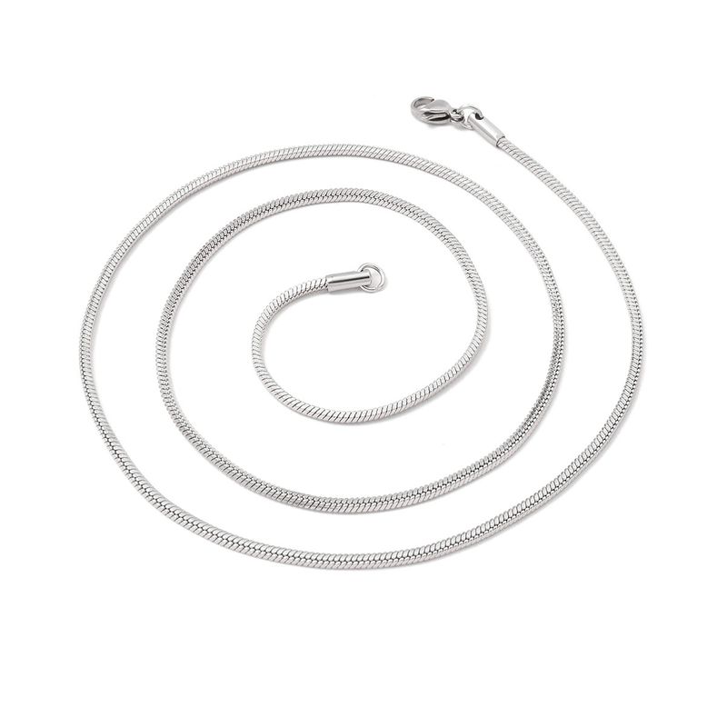 201 Stainless Steel Hip-Hop Solid Color Necklace