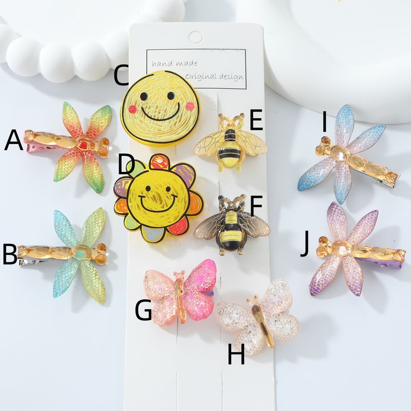 Women's Cute Bee Alloy Resin Inlay Acrylic Hair Clip