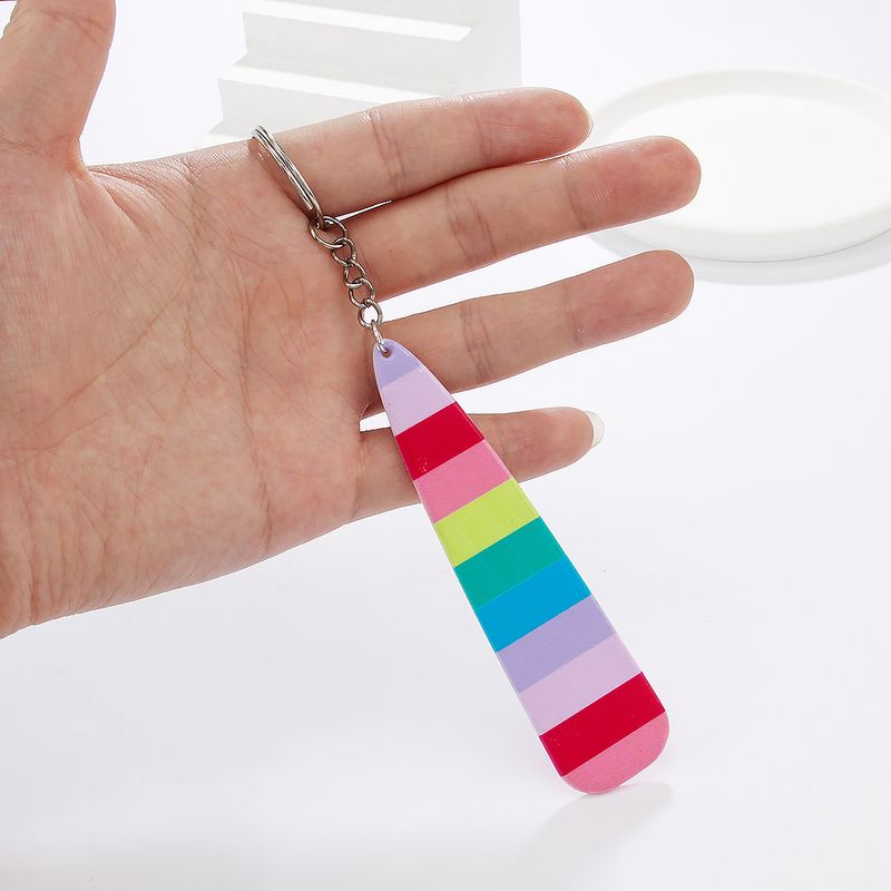 Simple Style Classic Style Color Block Arylic Iron Patchwork LGBT Pride Month Keychain