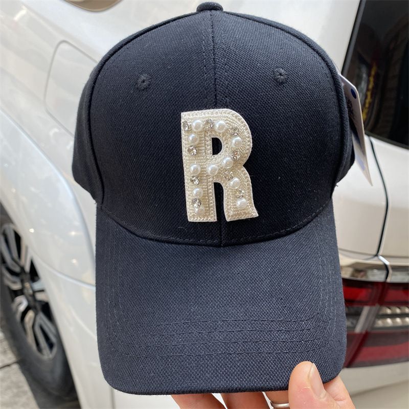 Adults Casual Hip-Hop Commute Letter Pearl Curved Eaves Baseball Cap