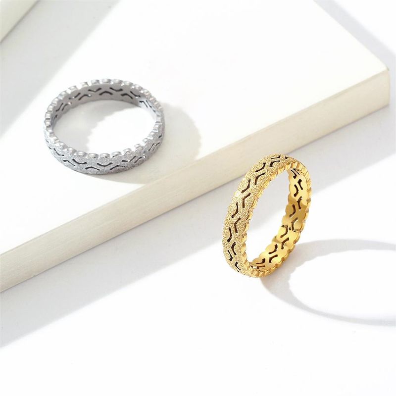 Simple Style Classic Style Solid Color 304 Stainless Steel Plating 18K Gold Plated Women's Rings