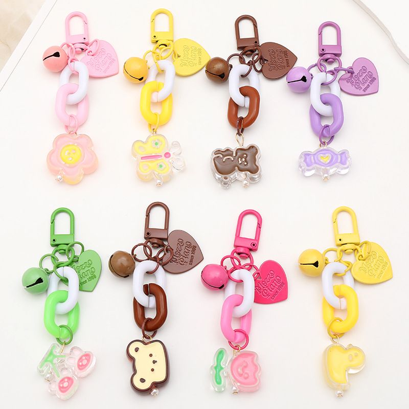 Cartoon Style Cute Sweet Candy Flower Duck Arylic Bag Pendant Keychain