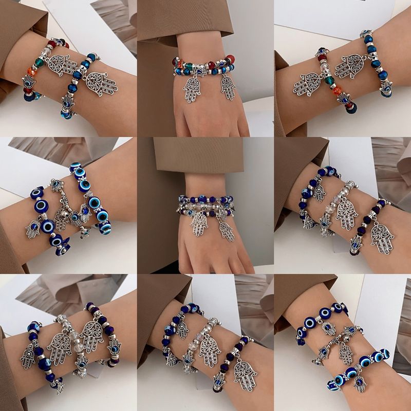 Wholesale Jewelry Simple Style Printing Devil's Eye Plastic Resin Plating Bracelets