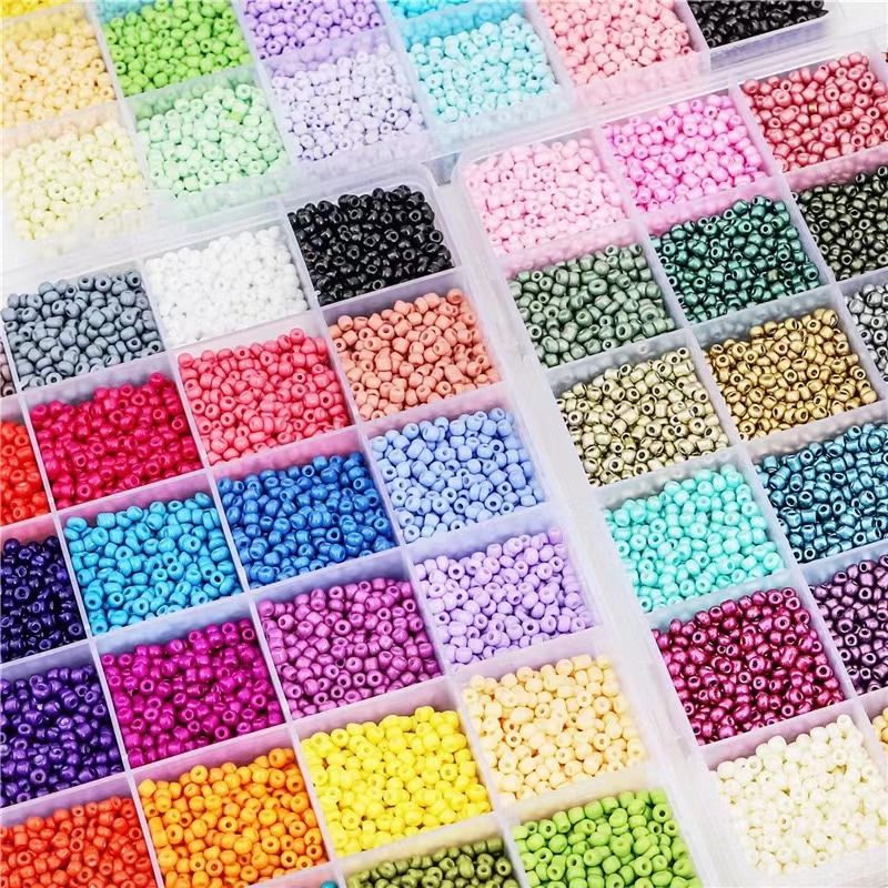 300 Pieces Per Box Diameter 4mm Hole 1~1.9mm Plastic Round Sandblasted Beads