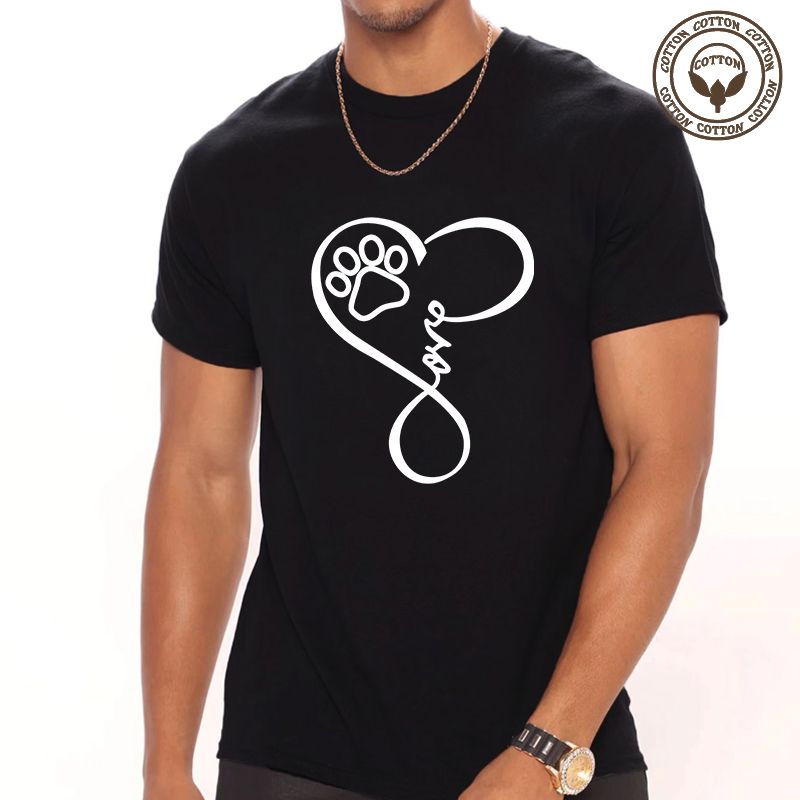 Men's Heart Shape Simple Style Round Neck Short Sleeve Regular Fit Men's T-shirt