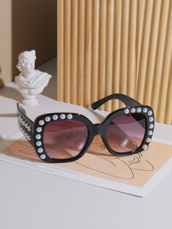 Hawaiisch Moderner Stil Klassischer Stil Quadrat Pc Quadrat Eingelegte Perlen Vollbild Sonnenbrille Der Frauen