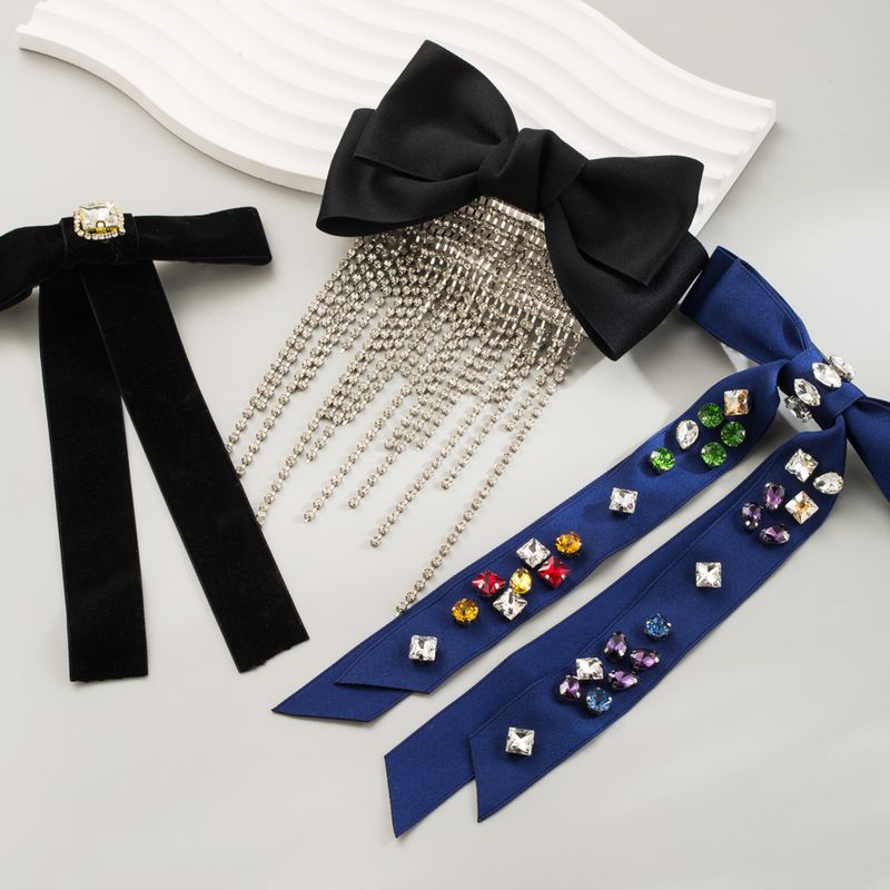 Women's Casual Vacation Classic Style Bow Knot Cloth Plating Inlay Rhinestones Hair Clip