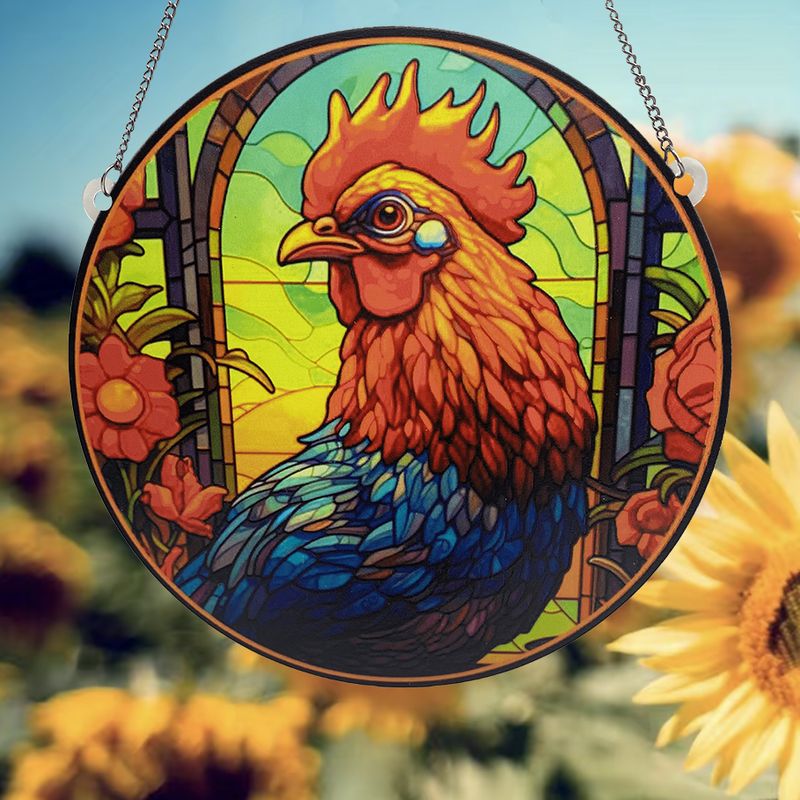 Cute Artistic Chicken Arylic Pendant Artificial Decorations