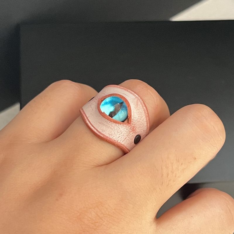 Retro Simple Style Eye Pu Leather Wholesale Rings