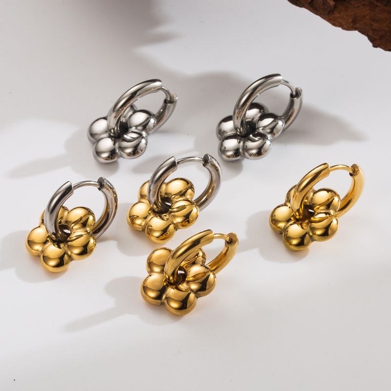 1 Pair Basic Simple Style Solid Color Plating 304 Stainless Steel 18K Gold Plated Drop Earrings