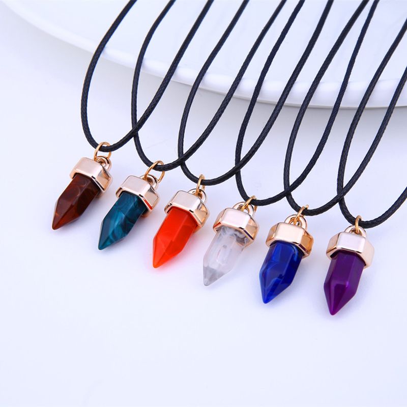 Wholesale Jewelry Basic Modern Style Classic Style Geometric Natural Stone Resin Pendant Necklace