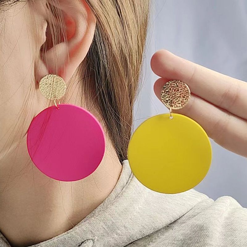 Nordic Style Round Arylic Women's Drop Earrings