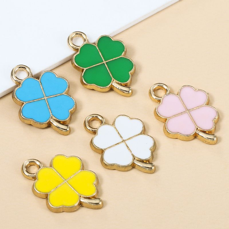 5 Pieces Alloy Gold Plated Color Block Pendant