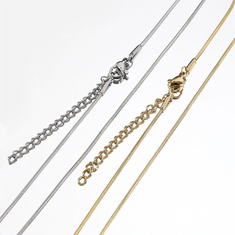 1 Piece 304 Stainless Steel Gold Plated Solid Color Chain