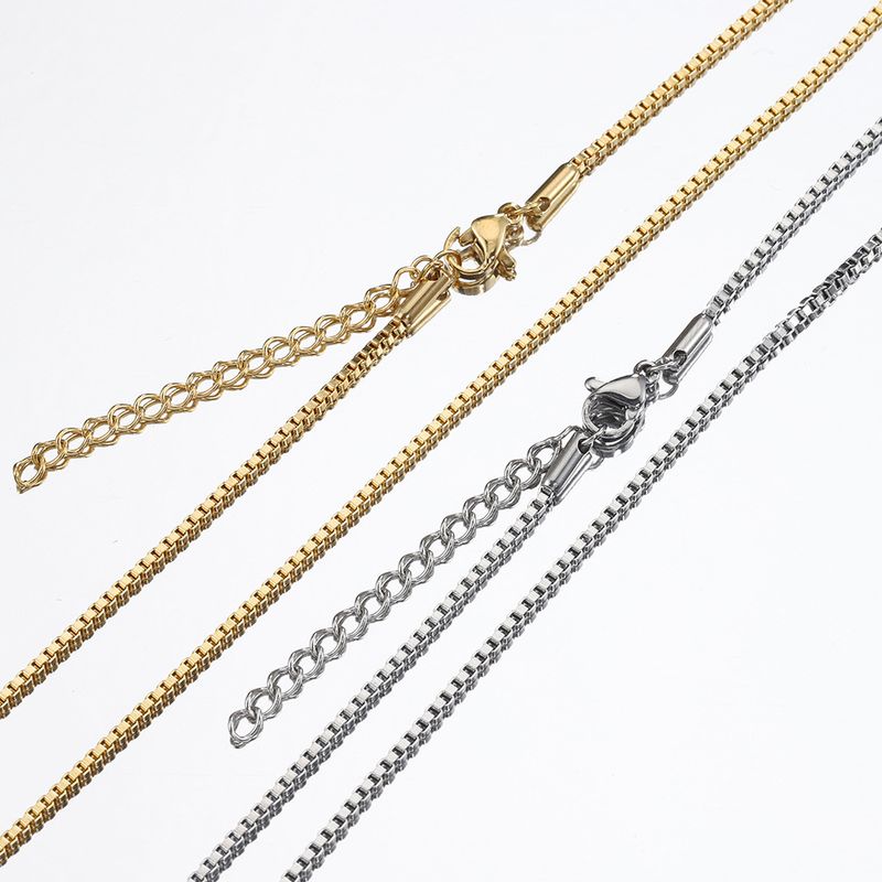 1 Piece 304 Stainless Steel Gold Plated Solid Color Chain