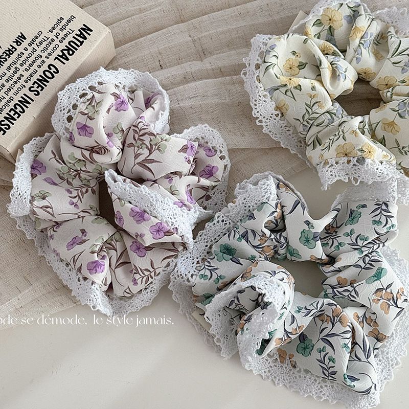 Women's Simple Style Ditsy Floral Lace Cloth Hair Tie
