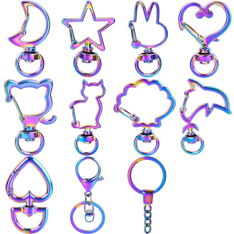 Mignon Star Lune Forme De Cœur Alliage Placage Unisexe Pendentif De Sac Porte-Clés